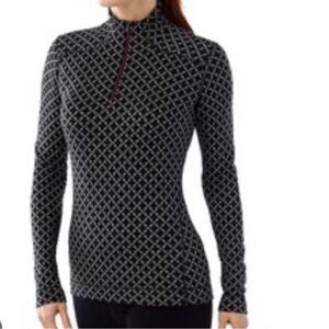 Smartwool 100% Marino wool pullover Black and White Patterned Hoodie